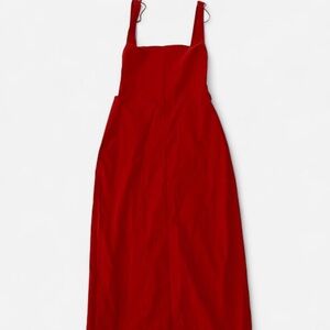 Zara Red Sleeveless Square Neck Sundress